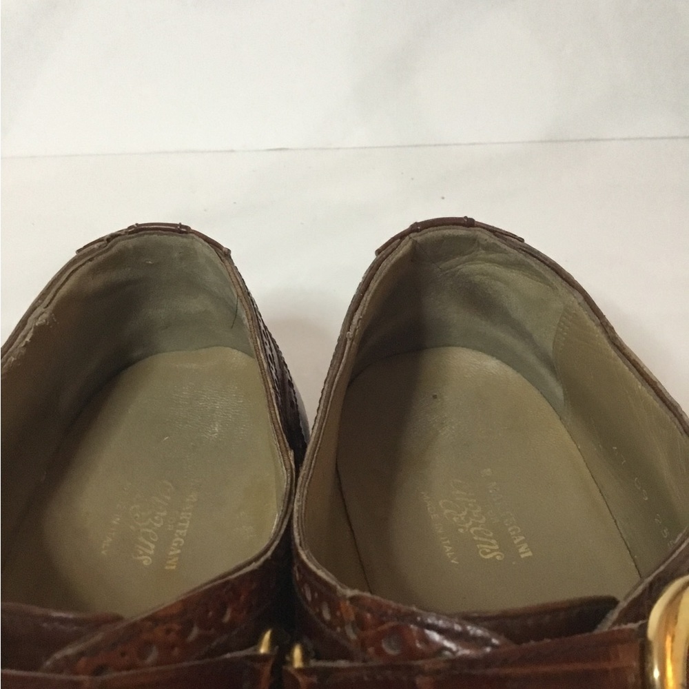 R Martegani Men’s Brown Alligator Leather Monkstrap  Shoes Size 10.5 - Picture 7 of 10